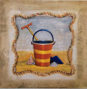HAPPY DAYS - Bucket and Spade (20x20 cm)