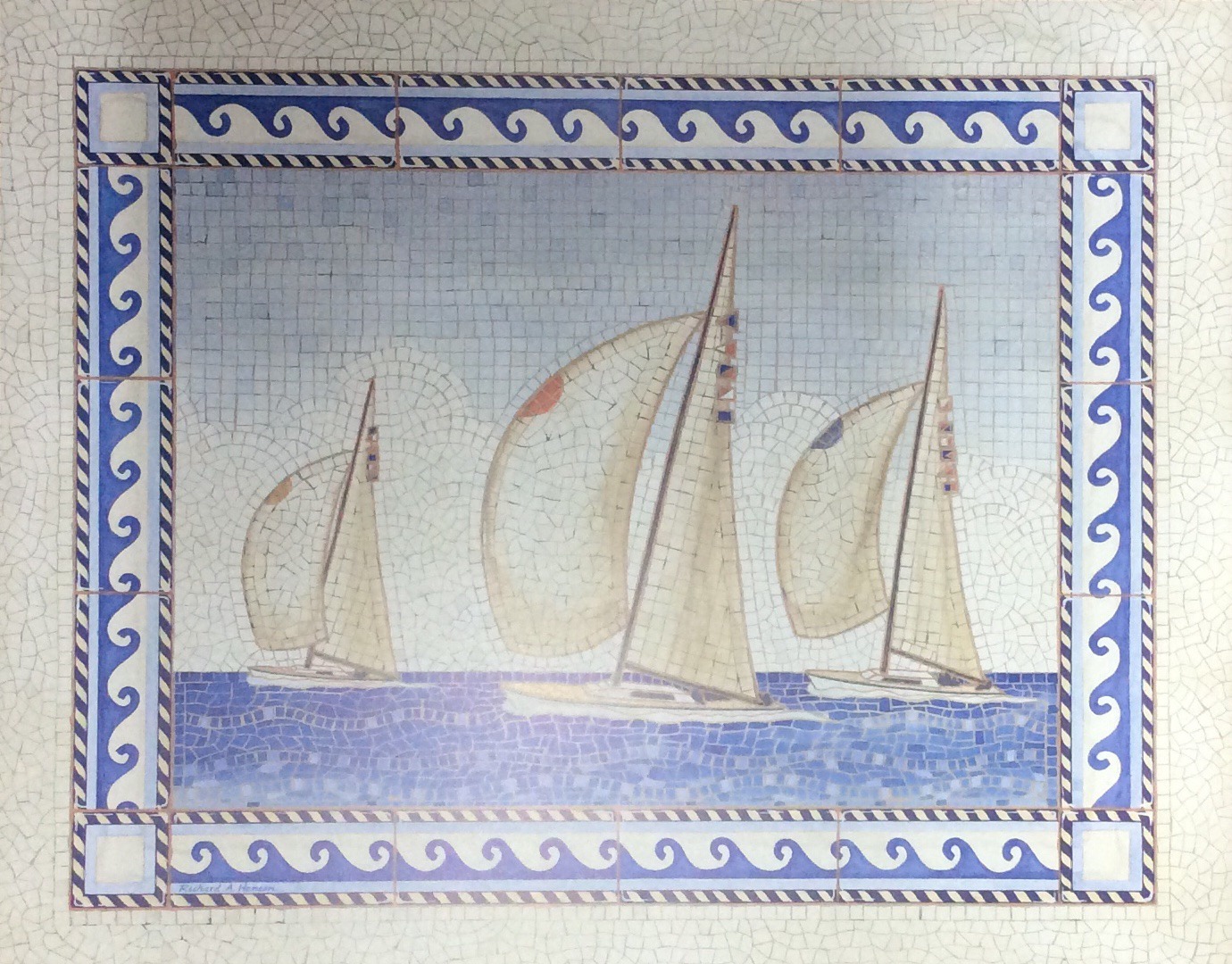 Mosaoc Ships II - Richard Henson (50x40 cm)