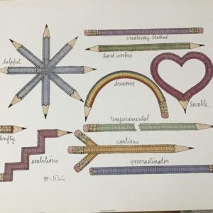 Lámina Infantil Personality Pencils - Barbara Norris (50x40 cm)