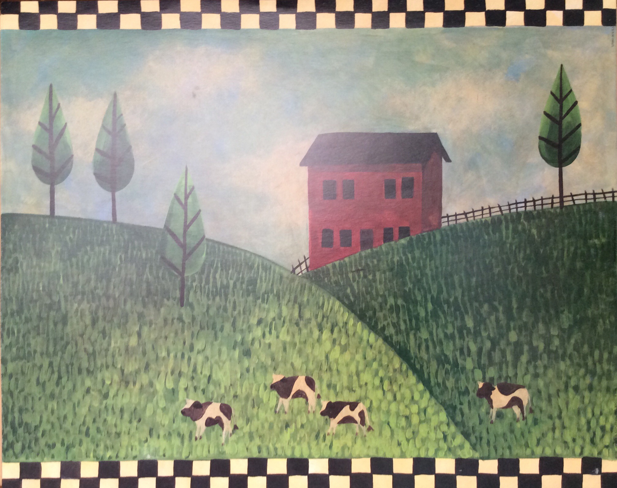 Lámina de Arte Primitive Cows - Sussan Zulauf (50x40 cm)