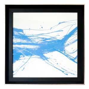 Cuadro Enmarcado Abstracto Trazo Azul Dinámico (53x53 cm)