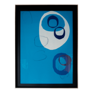 Cuadro Enmarcado Diseño Abstracto Azul Astral 60x80cm Agua